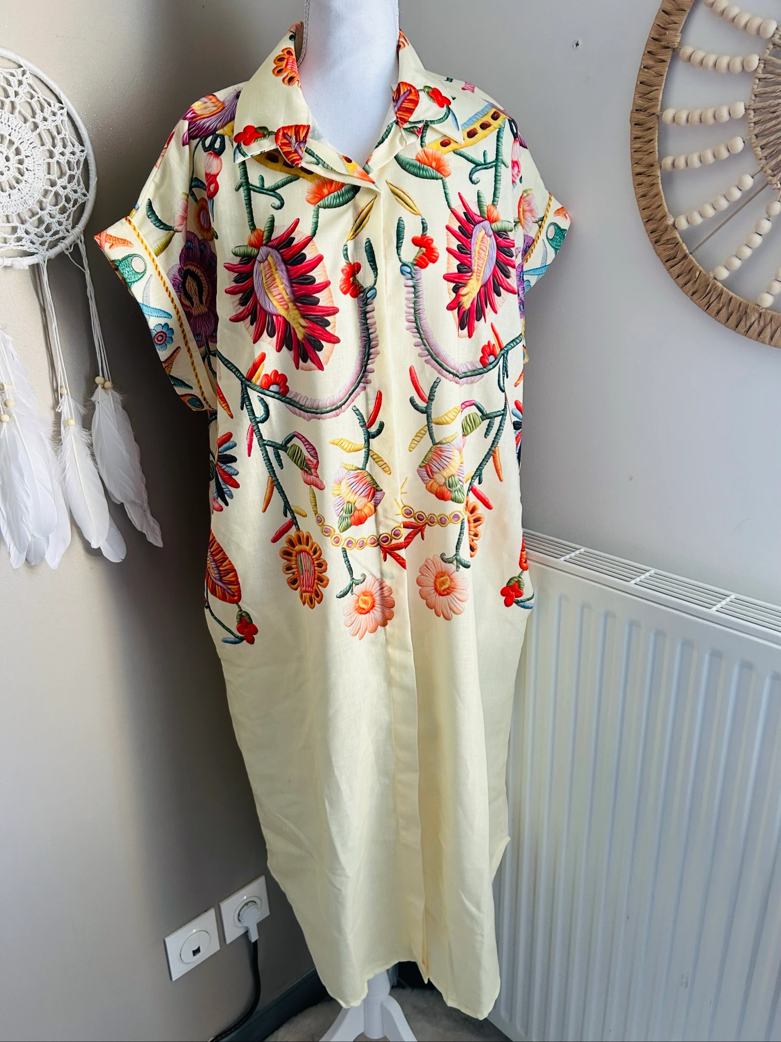 Robe oversize fleurie 100% coton 